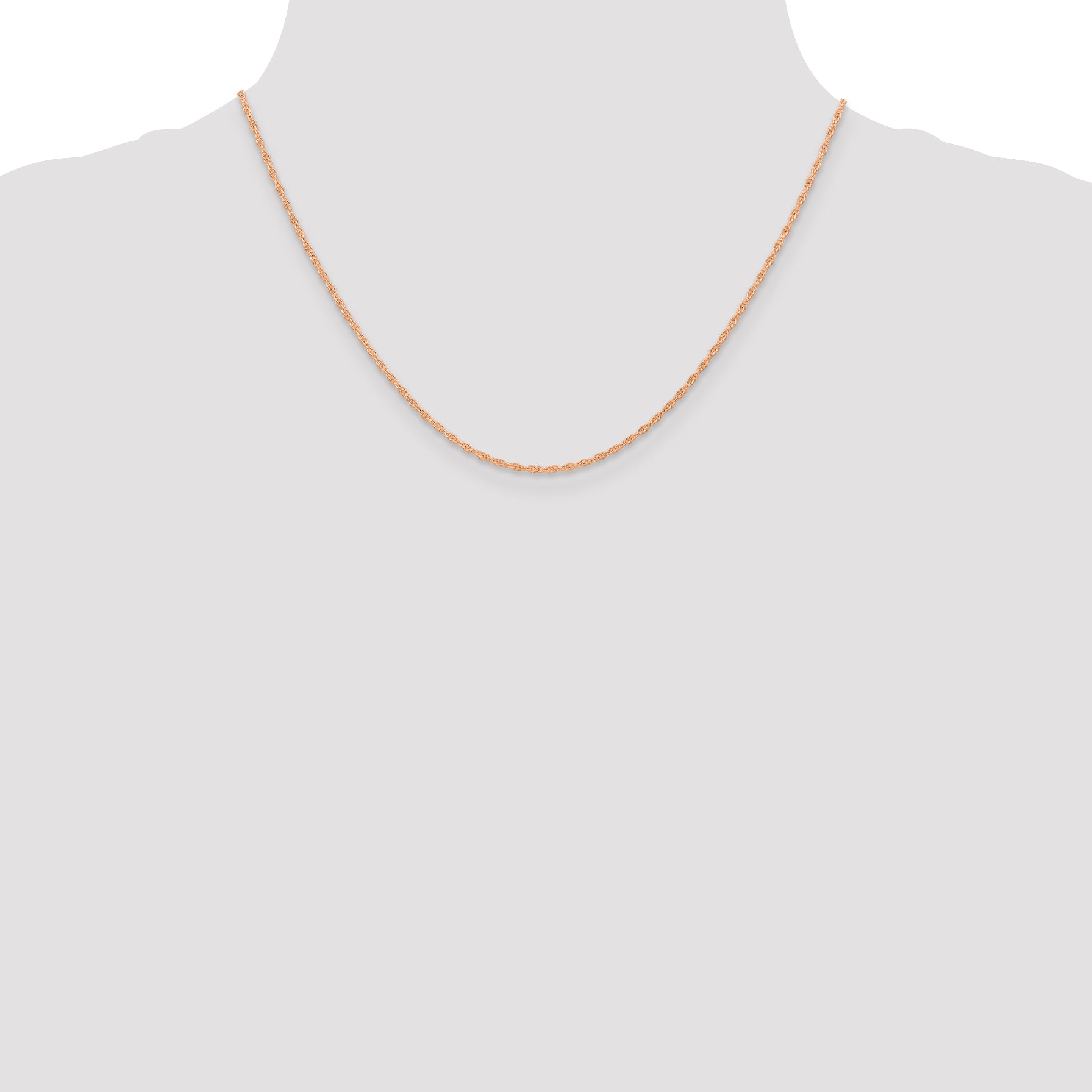 14k Rose Gold 1.15mm Carded Cable Rope Chain