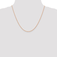 14k Rose Gold 1.15mm Carded Cable Rope Chain