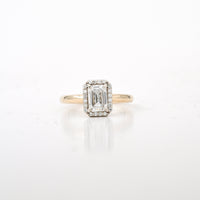 1.07 CT Emerald Lab Diamond Ring in 14K Yellow Gold