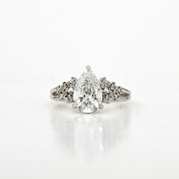 2.06 CT Pear Lab Diamond Ring in 14K White Gold