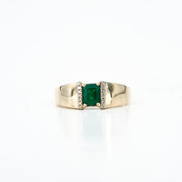 0.77 CT Emerald-Cut Natural Diamond Ring in 14K Yellow Gold