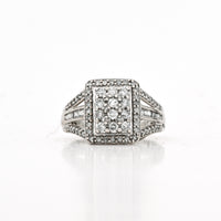 Natural Diamond Cluster Ring in 10K White Gold