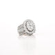 3.02 CTW Oval Diamond Cluster Ring in 14K White Gold
