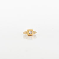 0.27 CT Polki-Cut Natural Diamond Ring in 14K Yellow Gold