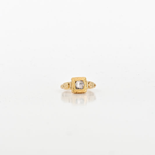0.27 CT Polki-Cut Natural Diamond Ring in 14K Yellow Gold