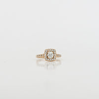 0.52 CT Round Natural Diamond Ring in 14K Yellow Gold