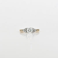 0.92 CT Round Diamond Two-Tone Ring in 18K Gold