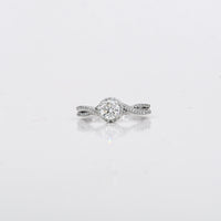 0.72 CT Round Diamond Ring in 14K White Gold – Size 6.5
