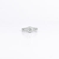 0.51 CT Round Center Diamond Ring in 14K White Gold