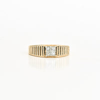 4 Princess-Cut Invisible-Set Diamond Ring in 10K Yellow Gold