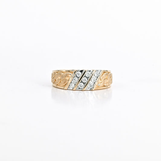0.27 CT Natural Diamond Triple Ring in 10K Yellow Gold