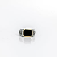 1.31 CT Natural Black Onyx Ring in 14K Yellow Gold