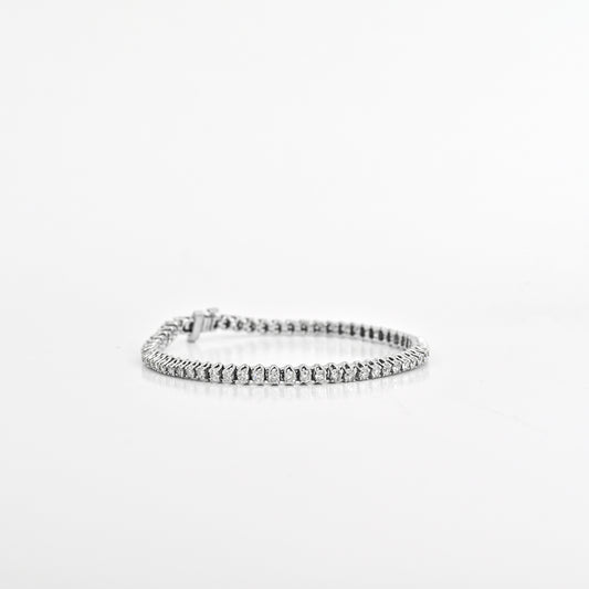 2.70 CTW Natural Diamond Tennis Bracelet in 10K White Gold