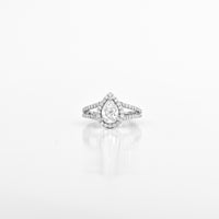 1.02 CT Pear-Shaped Lab-Grown Diamond Ring in 14K White Gold