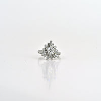 1.19 CTW Natural Diamond Ring in 18K White Gold – 0.56 CT SI1 Center