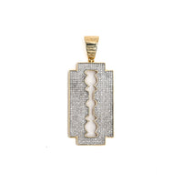 2-Tone Micro-Prong Razor Pendant in 10K Yellow Gold