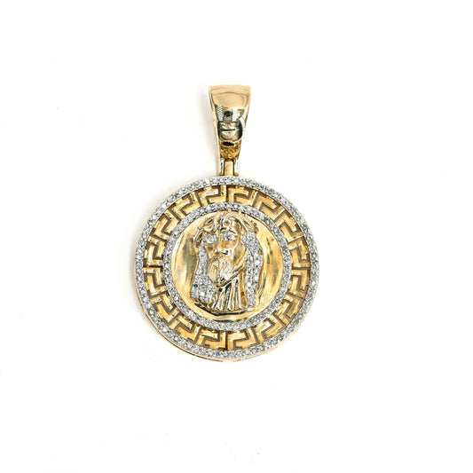 0.63 CTW Natural Diamond Jesus Pendant in 10K Yellow Gold