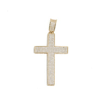 Large CZ Cross Pendant in 10K Yellow Gold – 8.75g