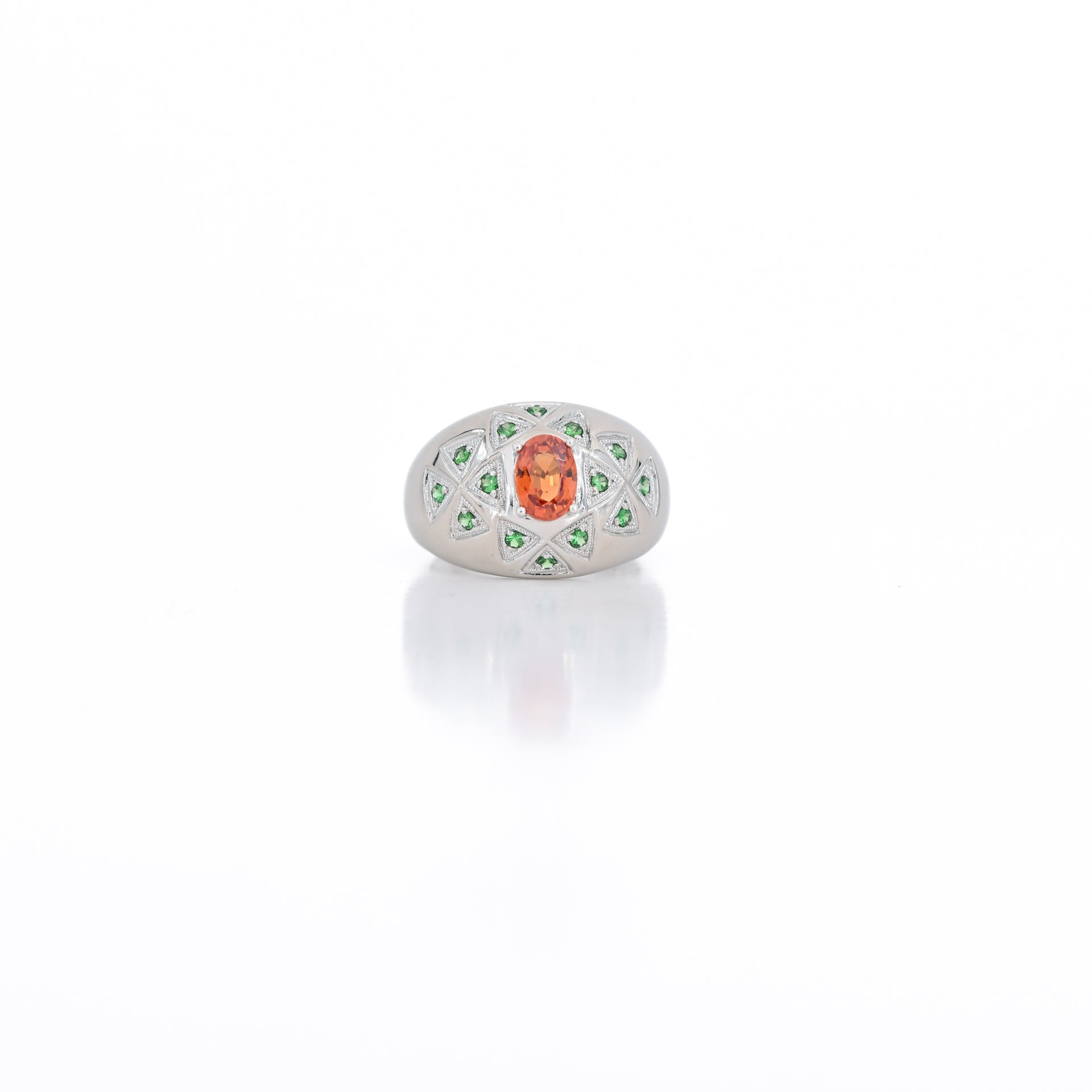 1.00 CT Natural Spessartine Garnet Ring