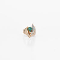 0.77 CT Natural Emerald Ring in 14K Yellow Gold