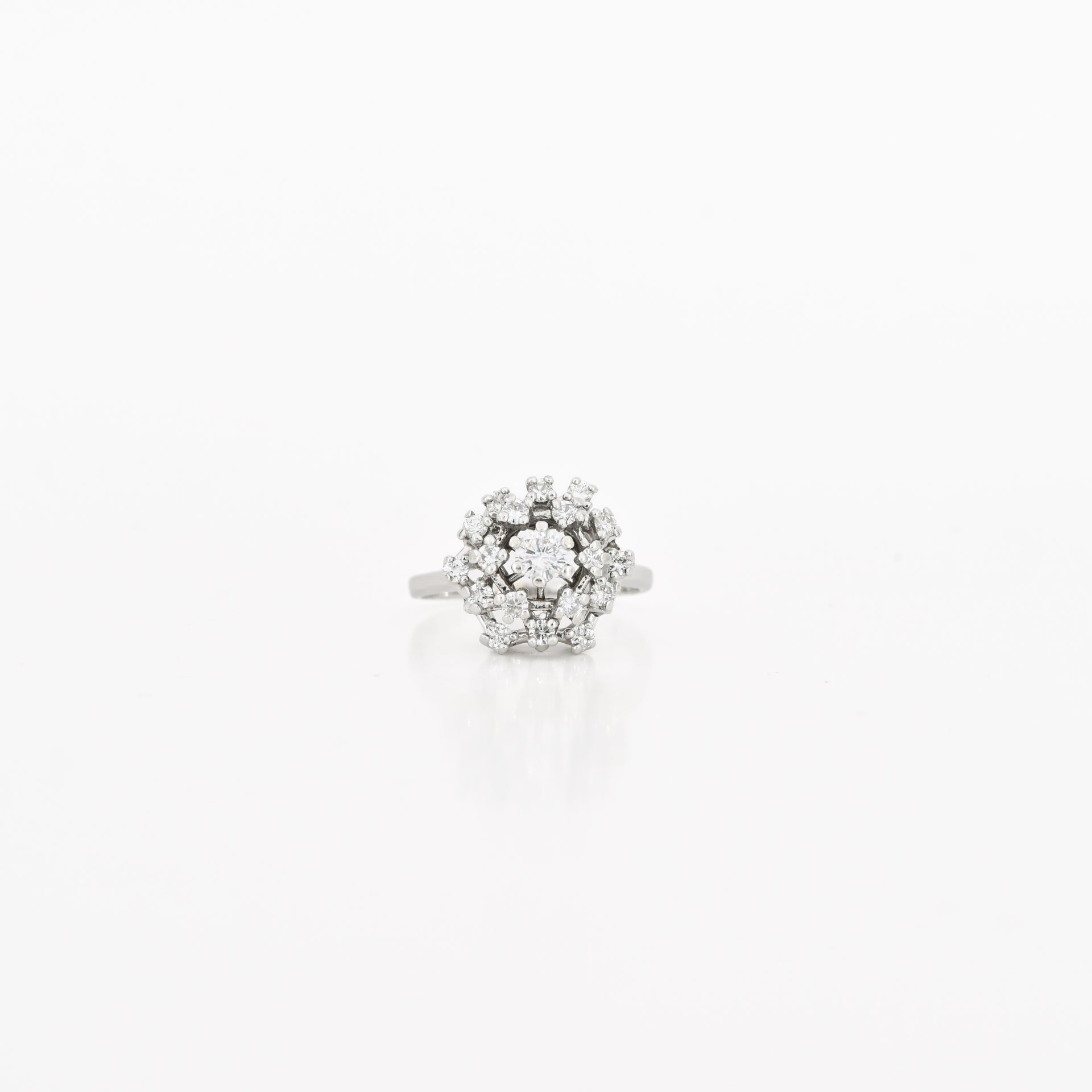 0.94 CTW Natural Diamond Ring in 14K White Gold