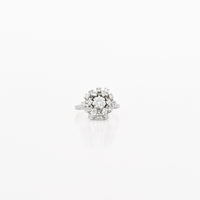 0.94 CTW Natural Diamond Ring in 14K White Gold