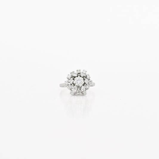 0.94 CTW Natural Diamond Ring in 14K White Gold