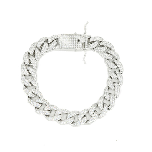 11.7mm Miami Cuban Link Bracelet in 925 Sterling Silver – 8"