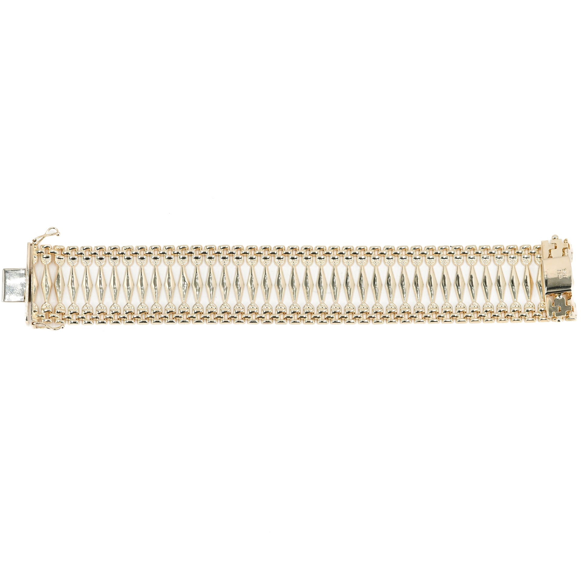 14K Yellow Gold Fancy Link Bracelet – 7"