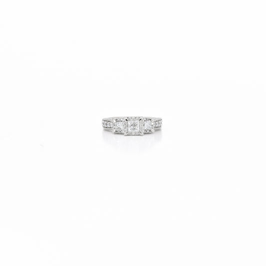 0.71 CTW Three-Stone Diamond Ring in 14K Gold