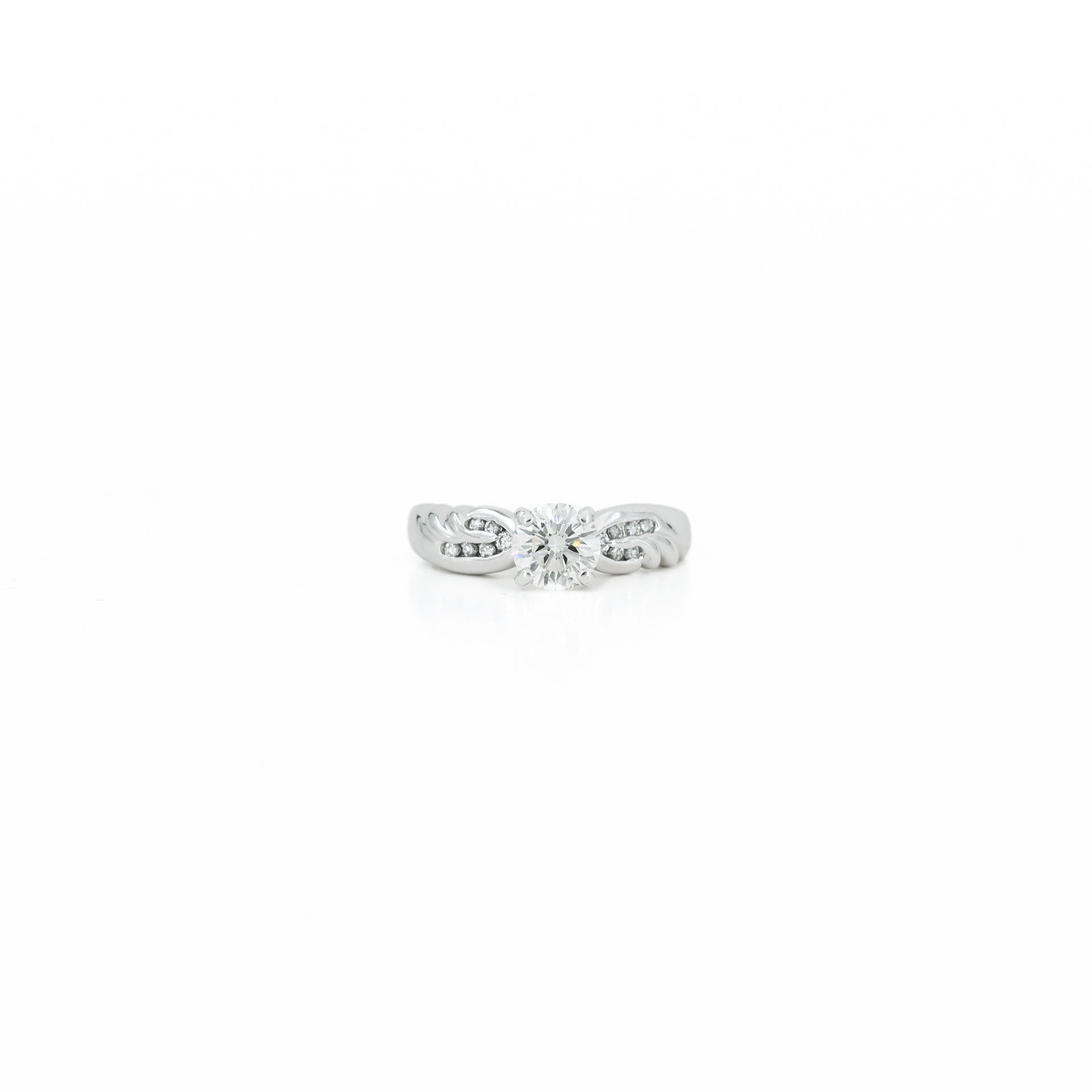 1.00 CT Natural Diamond Ring in 14K White Gold
