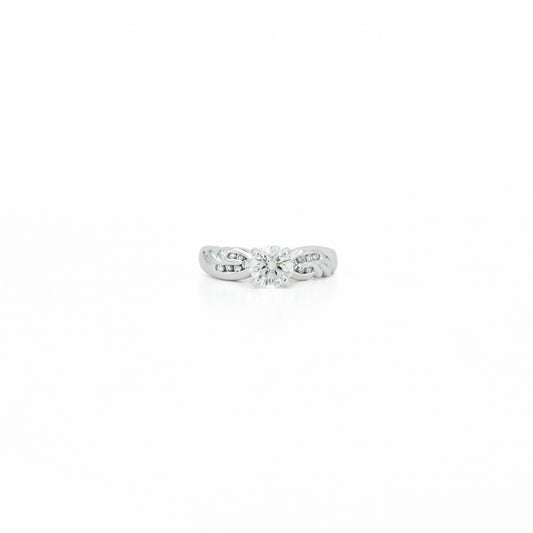 1.00 CT Natural Diamond Ring in 14K White Gold