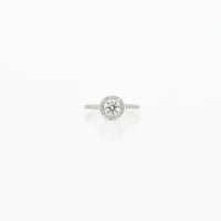 1.42 CTW Diamond Halo Ring in 14K White Gold