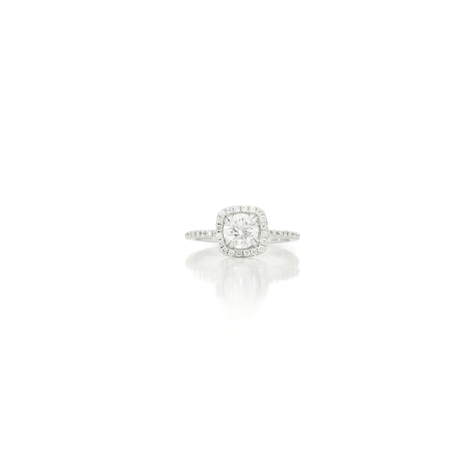 Round Diamond Ring in 14K White Gold