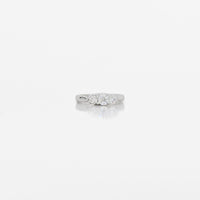 0.88 CTW Natural Diamond Three-Stone Ring in 14K White Gold