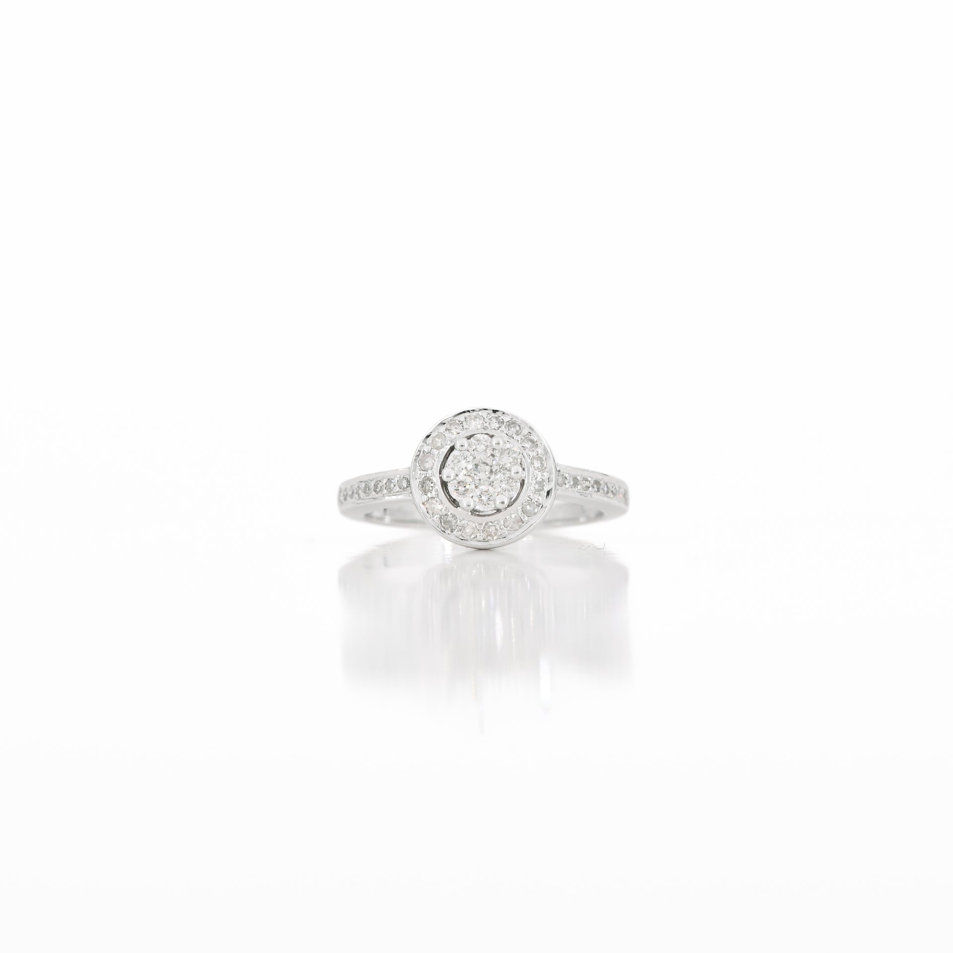 0.44 CT Round Natural Diamond Ring in 14K Gold