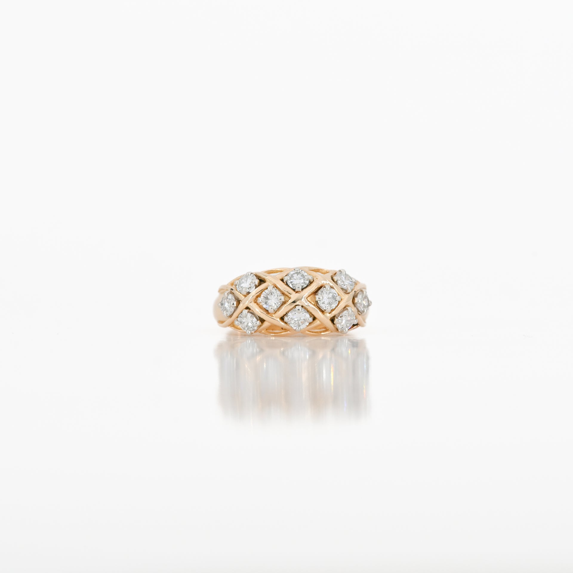 0.85 CTW Natural Diamond Ring in 18K Yellow Gold