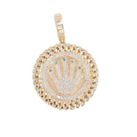 0.775 CTW Diamond Rolex-Style Logo Pendant in 10K Yellow Gold