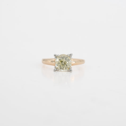 2.60 CT Natural Yellow Sapphire Ring in 14K Yellow Gold