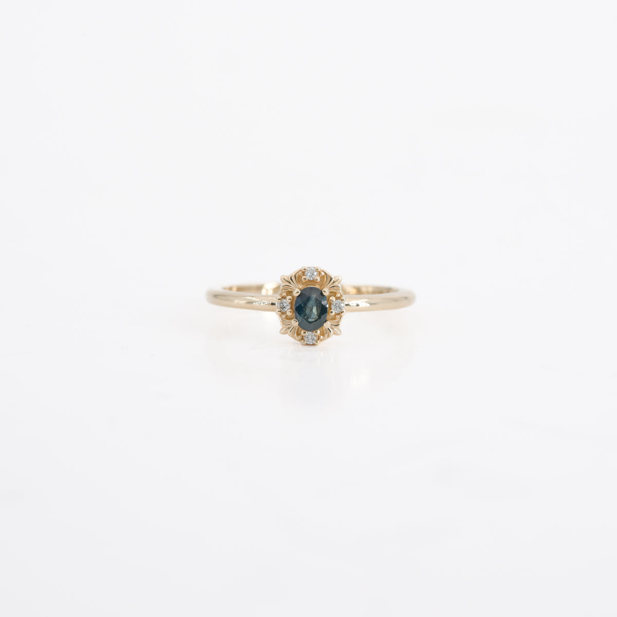 0.25 CT Natural Sapphire Ring in 14K Yellow Gold