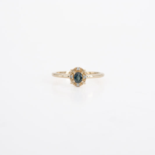 0.25 CT Natural Sapphire Ring in 14K Yellow Gold