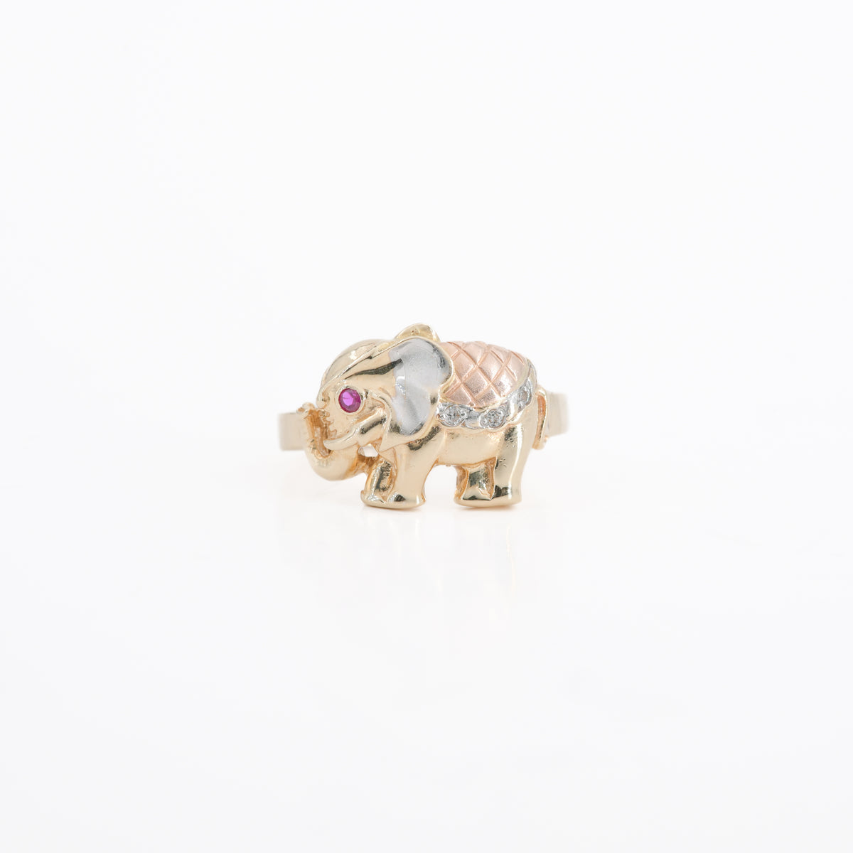 2.7mm Tri-Tone Elephant Ring in 14K Gold – 4.85g