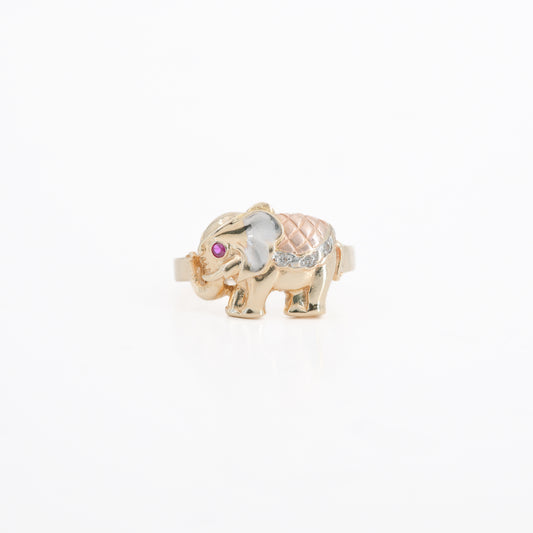 2.7mm Tri-Tone Elephant Ring in 14K Gold – 4.85g
