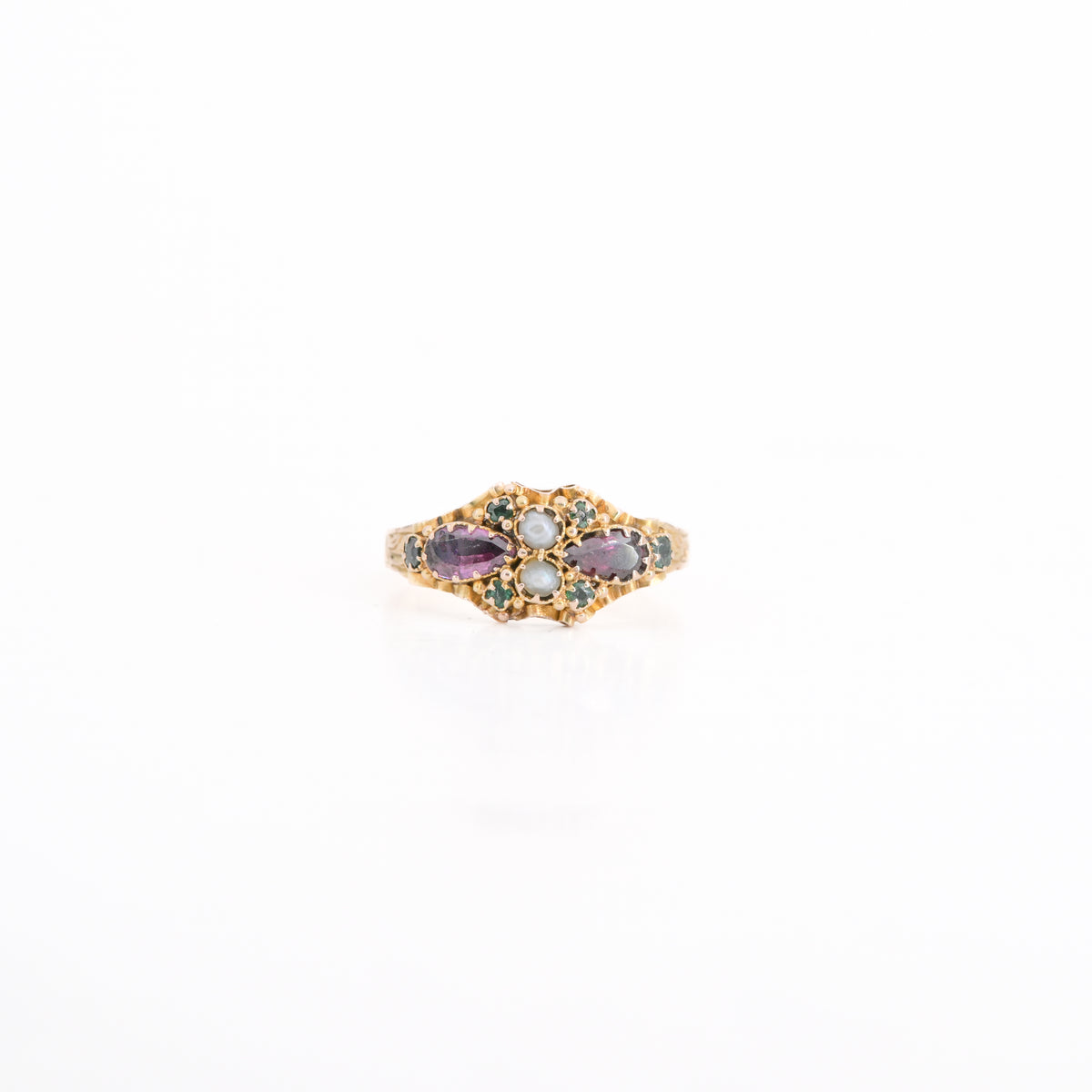 1921 Birmingham England 15K Yellow Gold Antique Ring