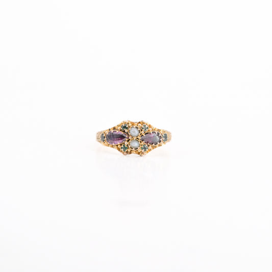 1921 Birmingham England 15K Yellow Gold Antique Ring