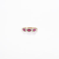 0.57 CTW Natural Ruby Three-Stone Ring in 14K Yellow Gold – Marquise Cut