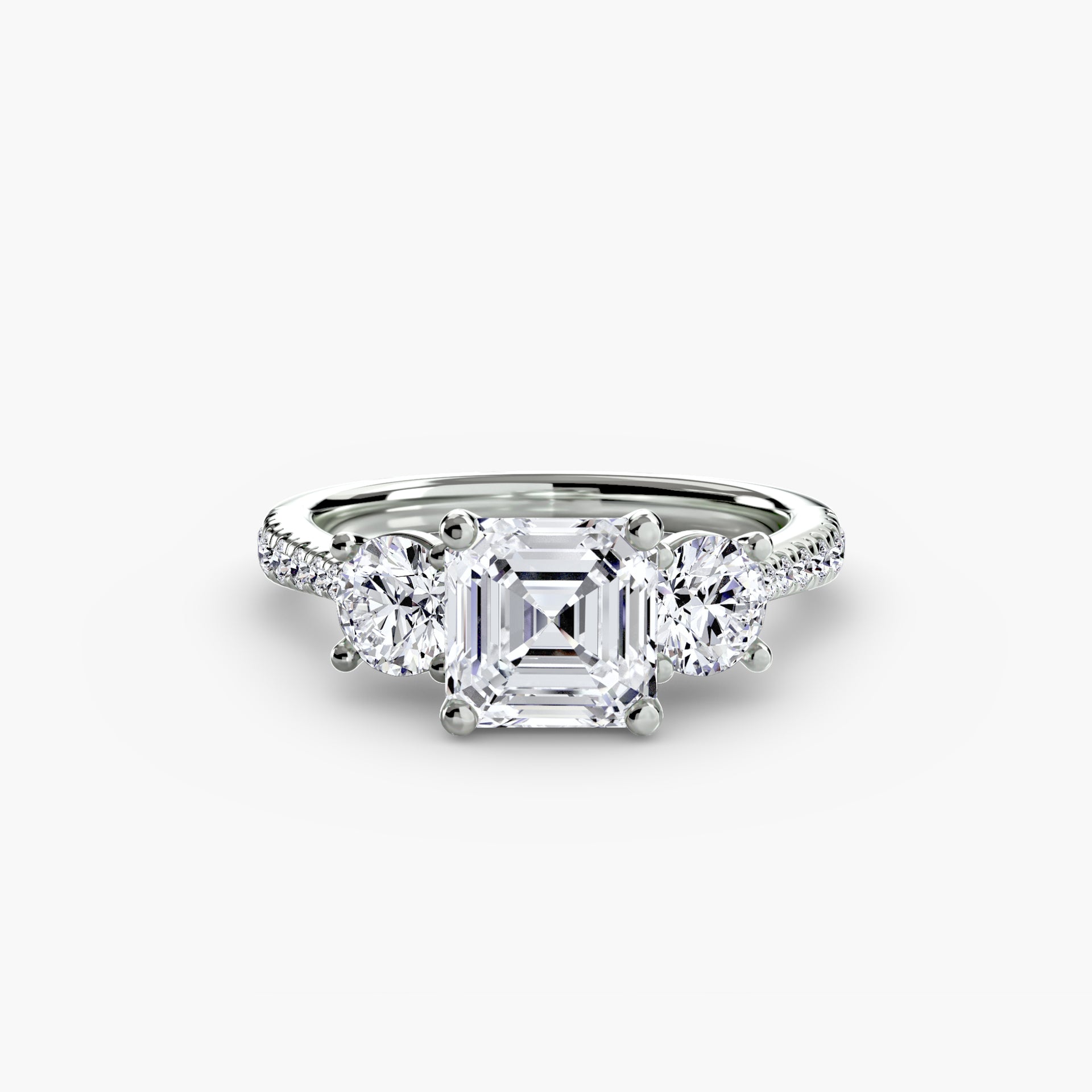 Three-Stone with Pavé Band