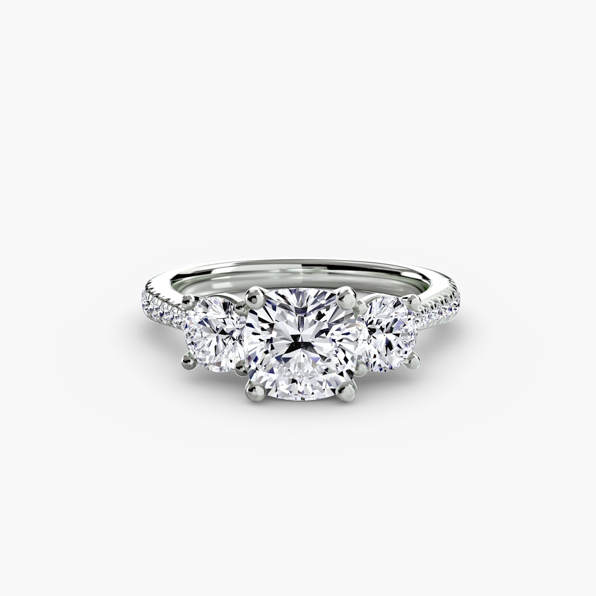 Three-Stone with Pavé Band