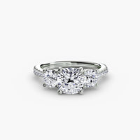 Three-Stone with Pavé Band