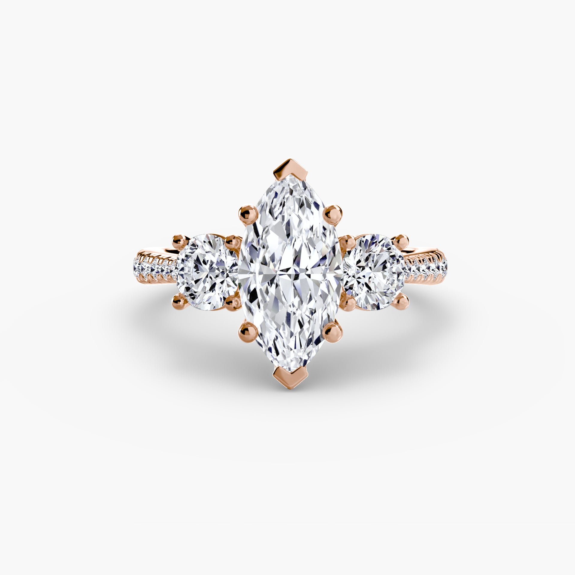 Three-Stone with Pavé Band